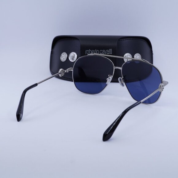 Final Price! Roberto Cavalli SRC008V 0579 Palladium/Blue Sunglasses - Picture 9 of 9